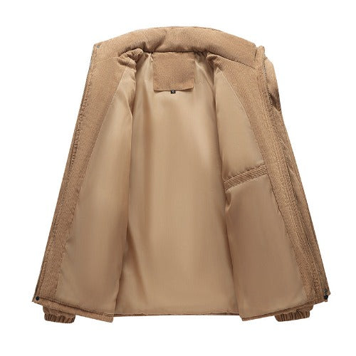 Corduroy Cotton-padded Jacket For Men Fleece-lined Warm And Breathable- JUPITER BMY