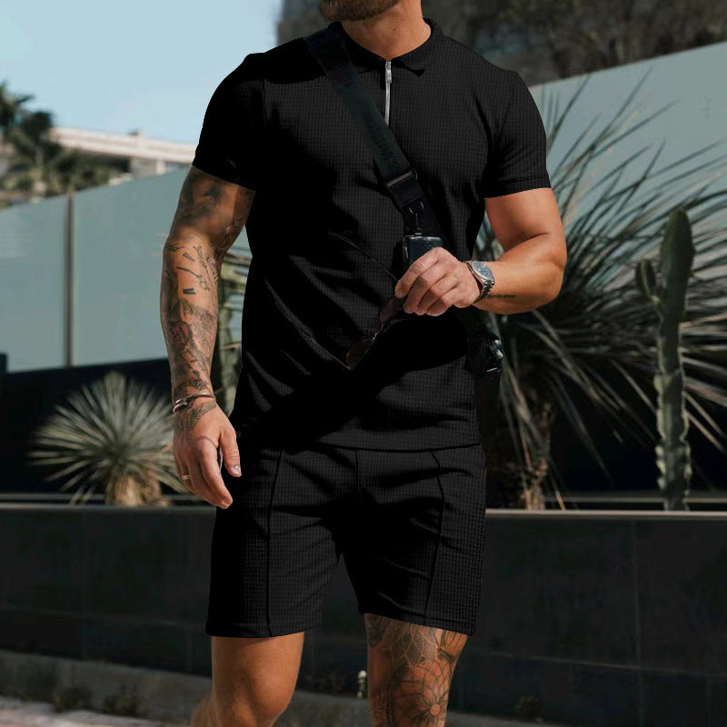 Men's Short Sleeve Shorts Casual Suit T-shirt Suit Men - JUPITER BMY LTD