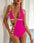 One-piece Swimsuit Sexy Stitching Bandage Belt Buckle One-piece Bikini - JUPITER BMY LTD