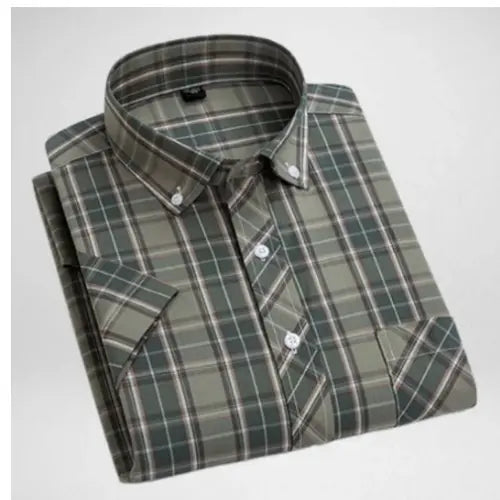 Paul Summer Thin Men's Cotton Plaid Shirt - JUPITER BMY LTD