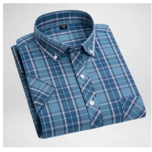 Paul Summer Thin Men's Cotton Plaid Shirt - JUPITER BMY LTD