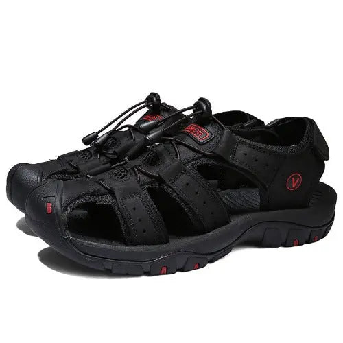 Plus Size Outdoor Men's Leather Sports Sandals - JUPITER BMY LTD