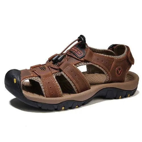 Plus Size Outdoor Men's Leather Sports Sandals - JUPITER BMY LTD