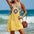 Sleeveless Dress Bohemia Stitching Colorful Pattern V-neck Hollow Beach Dress - JUPITER BMY LTD