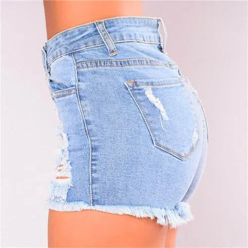 Summer New Style Female Ripped All-Match Denim Shorts - JUPITER BMY LTD