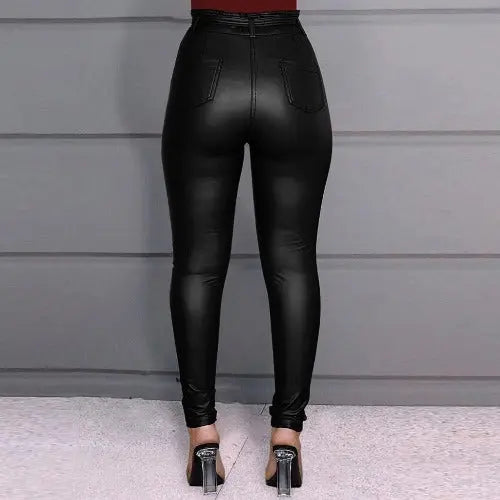 Tight pu leather leggings- JUPITER BMY