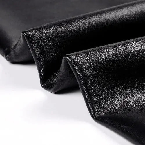 Women Autumn Winter Sexy Elastic Trousers Stretch Black PU Leather Shaper High Waist Leggings- JUPITER BMY