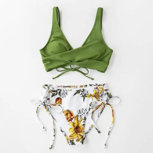 Women's Bikini Swimsuit Front Cross Lace Up Two Piece Bathing Suit - JUPITER BMY LTD
