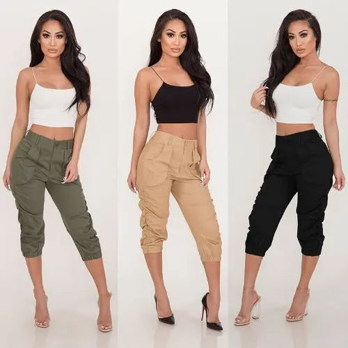 Women's Cropped Harem Pants - JUPITER BMY LTD