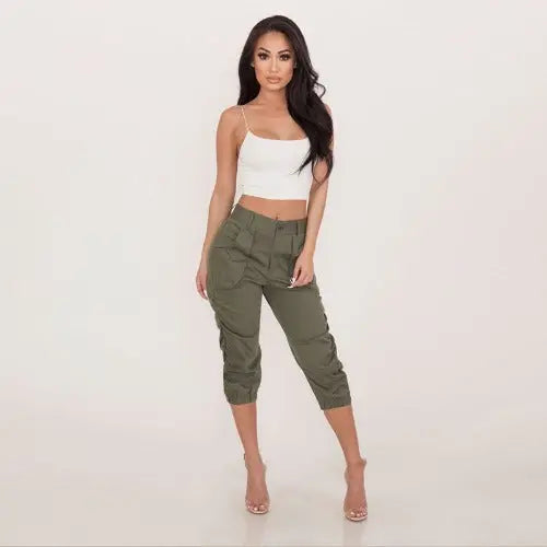 Women's Cropped Harem Pants - JUPITER BMY LTD