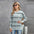 Women's Loose Long-Sleeved Hoodless Striped Printed Sweater- JUPITER BMY