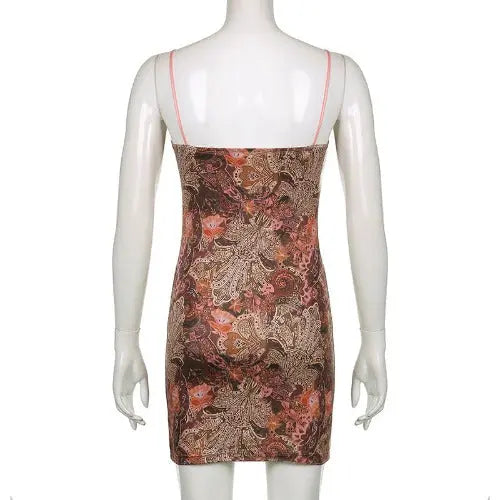 Women's Retro Smocked Lace Suspenders Slim Dress - JUPITER BMY LTD