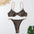 Women's Sexy Split Chain Solid Color Halter Strap Bikini Swimsuit Two Piece Swimwear Beachwear - JUPITER BMY LTD