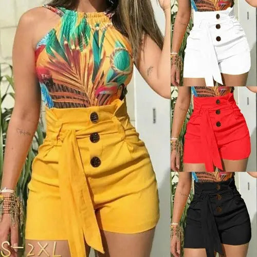 Women's Shorts Slim Fashion Sexy High Waist Belt Beach Shorts - JUPITER BMY LTD