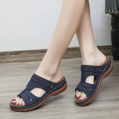 Women's Slippers Wedge Heel Round Toe Roman Shoes- JUPITER BMY