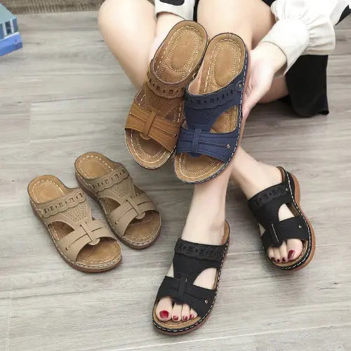 Women's Slippers Wedge Heel Round Toe Roman Shoes- JUPITER BMY