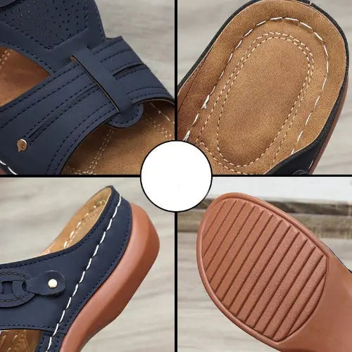 Women's Slippers Wedge Heel Round Toe Roman Shoes- JUPITER BMY