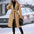 Women's Solid Color Polo Collar Thickened Lace-up Double-breasted Trench Coat- JUPITER BMY