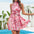 New Flowers Print Halterneck Dress Summer Fashion Temperament Lace-up Ruffled Dresses For Women- JUPITER BMY