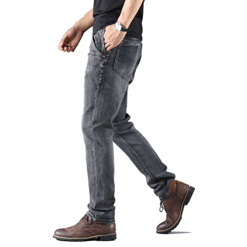 Smoky Gray Jeans Men's Loose Straight- JUPITER BMY