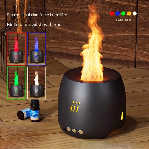 Flame Aroma Diffuser Air Humidifier Ultrasonic Cool Mist Maker Fogger Led Essential Oil Flame Lamp Difusor- JUPITER BMY