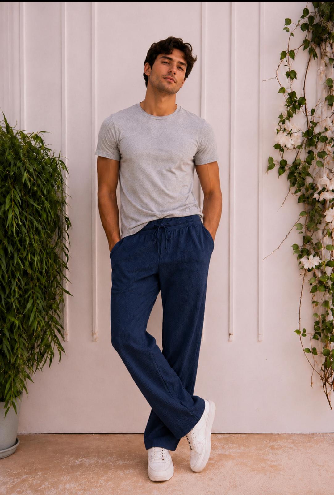 Unisex Textured Long Trousers