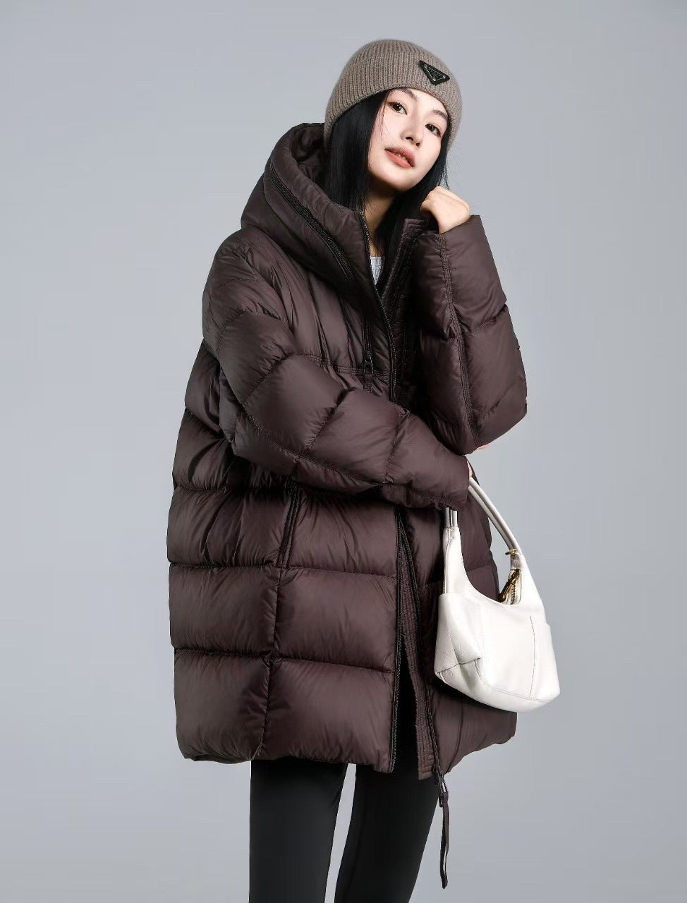 Oversized High-Collar Down Puffer Jacket