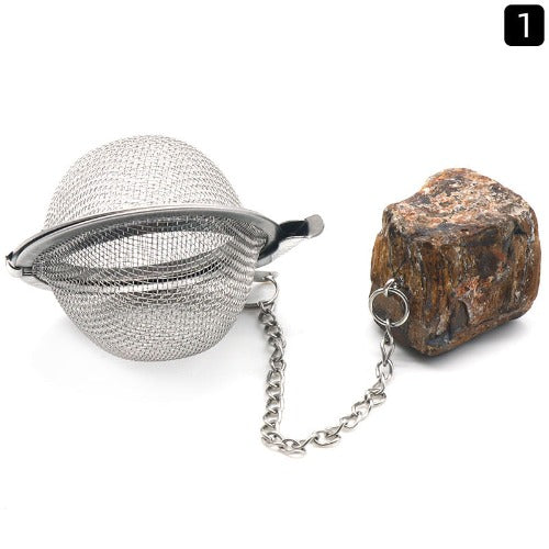 Natural Raw Gemstone Filter Ball Stew Ingredients Ball Stainless Steel Tea Filter- JUPITER BMY