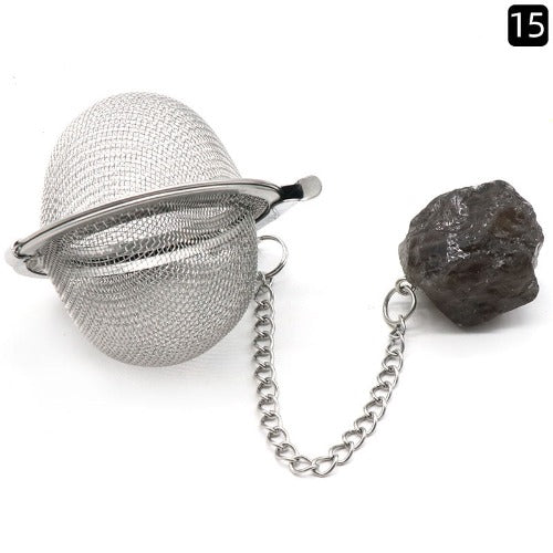Natural Raw Gemstone Filter Ball Stew Ingredients Ball Stainless Steel Tea Filter- JUPITER BMY