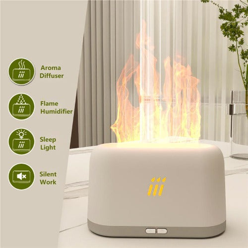 Flame Aroma Diffuser Air Humidifier Ultrasonic Cool Mist Maker Fogger Led Essential Oil Flame Lamp Difusor- JUPITER BMY