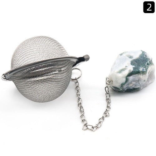 Natural Raw Gemstone Filter Ball Stew Ingredients Ball Stainless Steel Tea Filter- JUPITER BMY