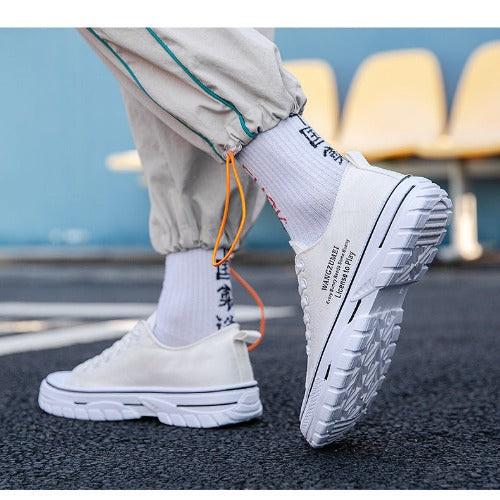 Summer New Lightweight Breathable Low Top Board Shoes Fashion Canvas Shoes Korean Style Trendy Hong Kong Style Casual Men's Shoes- JUPITER BMY