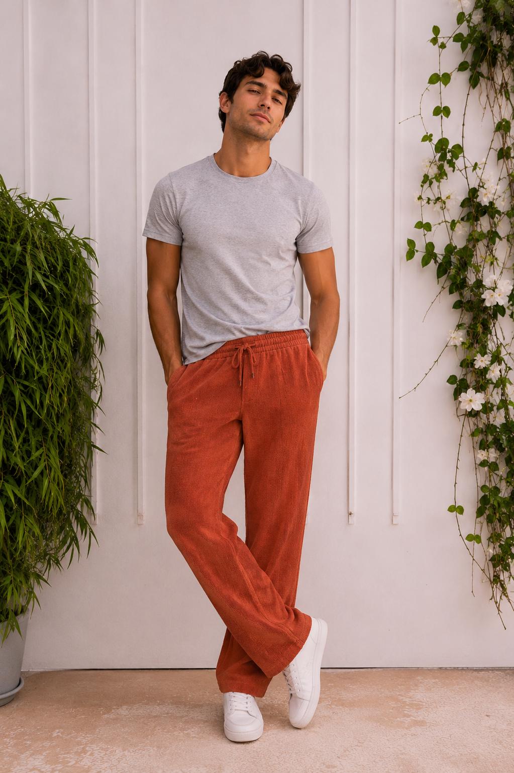 Unisex Textured Long Trousers