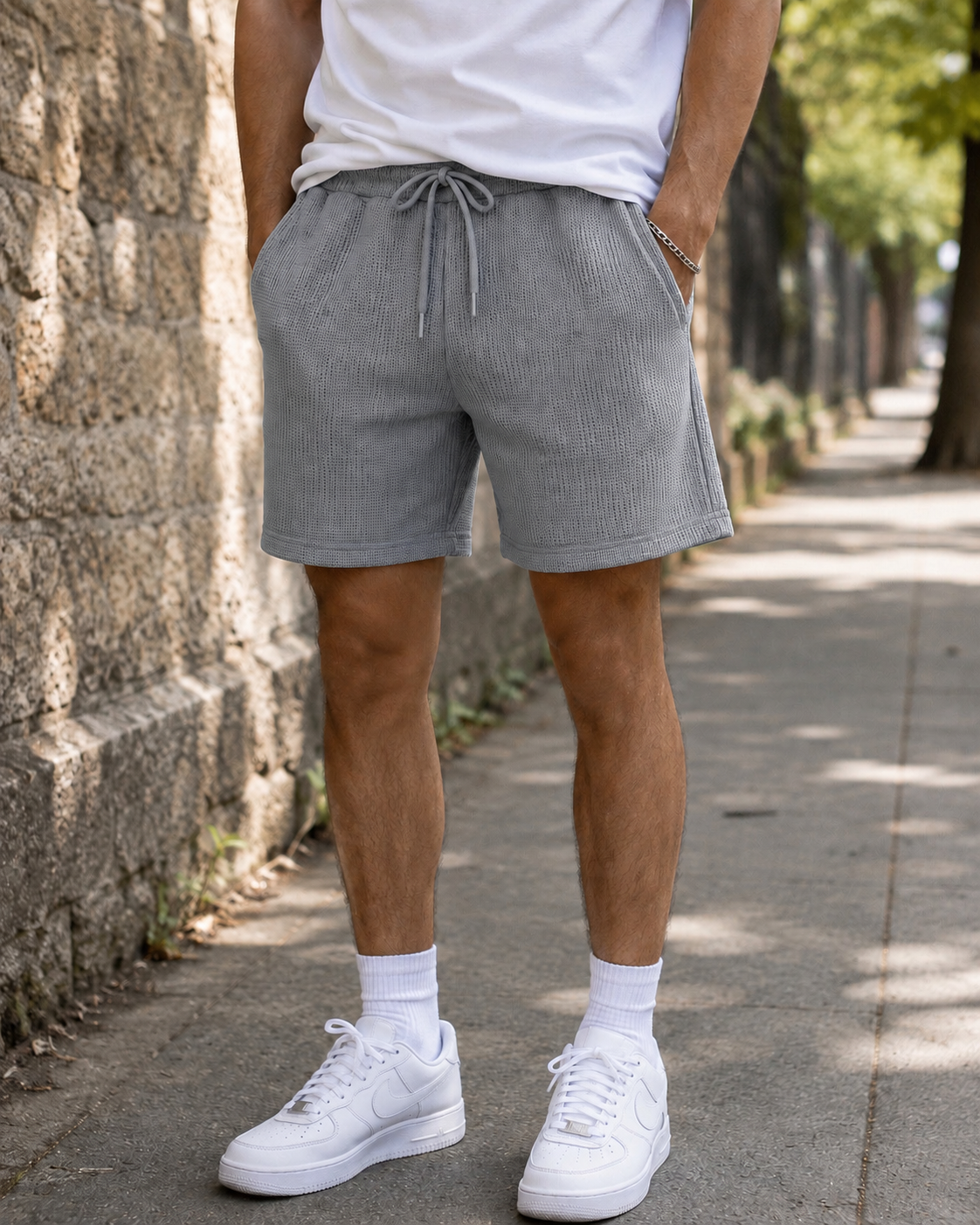 Unisex Shorts- Waffle Fabric