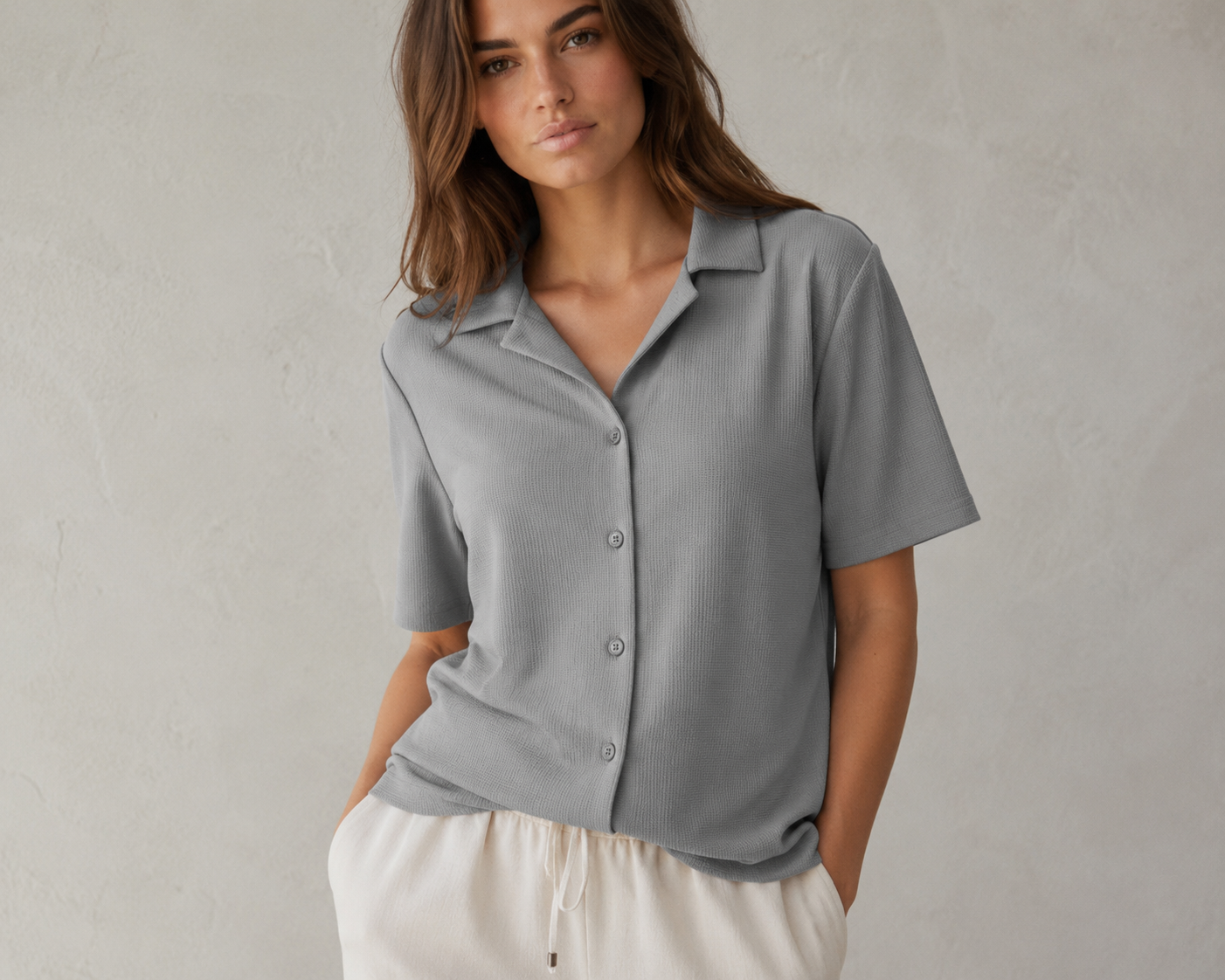 Unisex Button-Up Shirt – Waffle