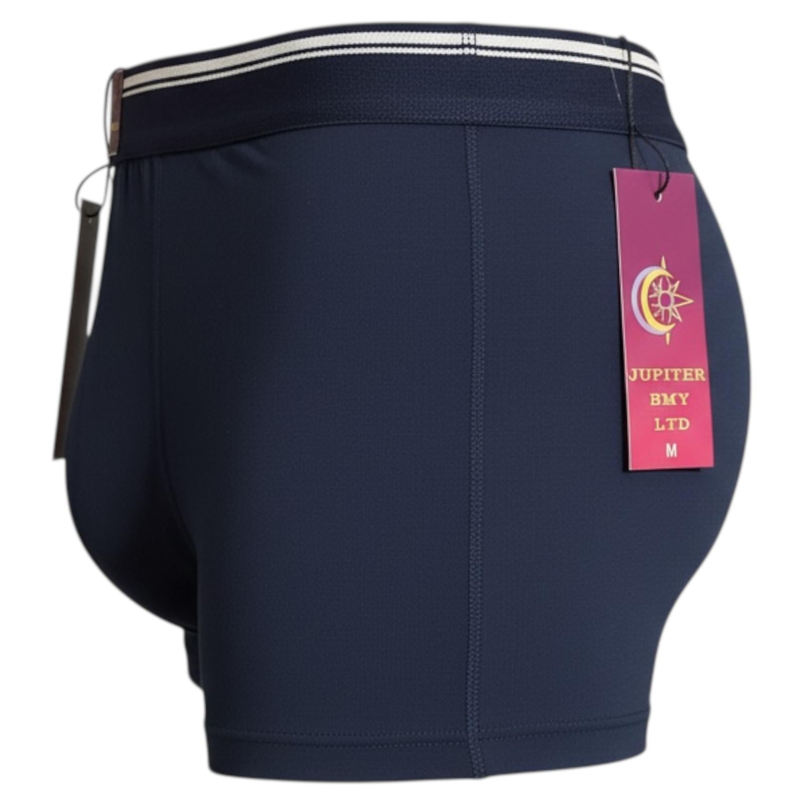 Jupiter Bmy Ltd Men’s Slim Fit Trunks 3 Pack – Slim Fit Boxer – Stretch Elastic Waist – Navy Red Black