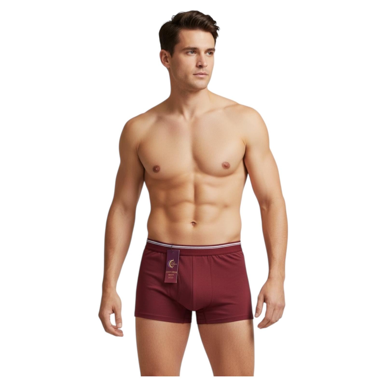 Jupiter Bmy Ltd Men’s Slim Fit Trunks 3 Pack – Slim Fit Boxer – Stretch Elastic Waist – Navy Red Black