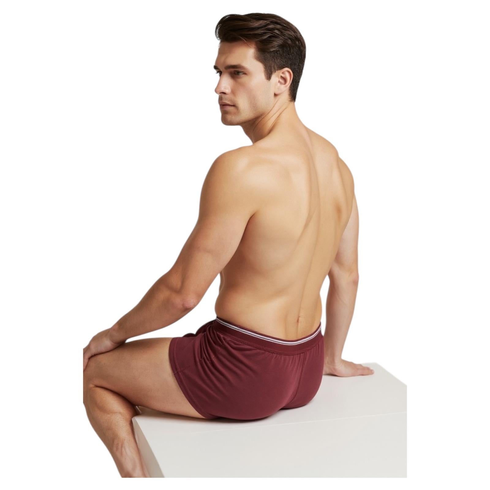 Jupiter Bmy Ltd Men’s Slim Fit Trunks 3 Pack – Slim Fit Boxer – Stretch Elastic Waist – Navy Red Black